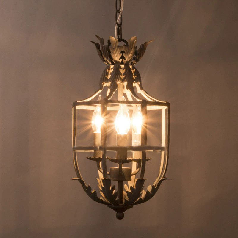Baby Nursery Chandelier - Retro Grey/gold Cage Chandelier 3Heads Metal
