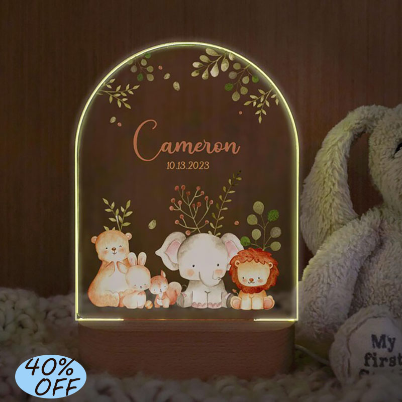 Baby Nursery Ornaments - Custom Name Baby Night Light Personalized