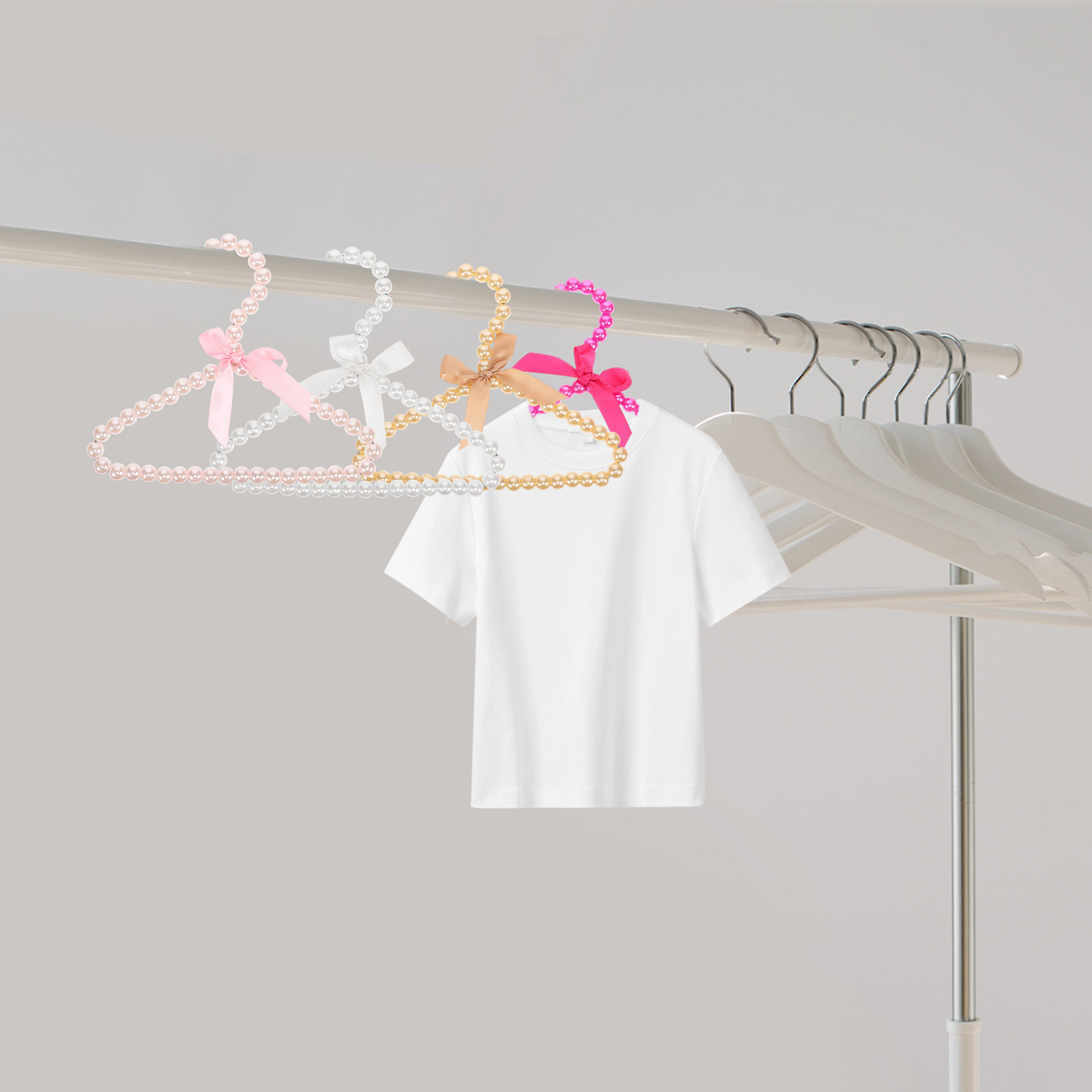 Baby Nursery Unisex - 4Pcs Pearl Pet Clothes Hanger Multipurpose