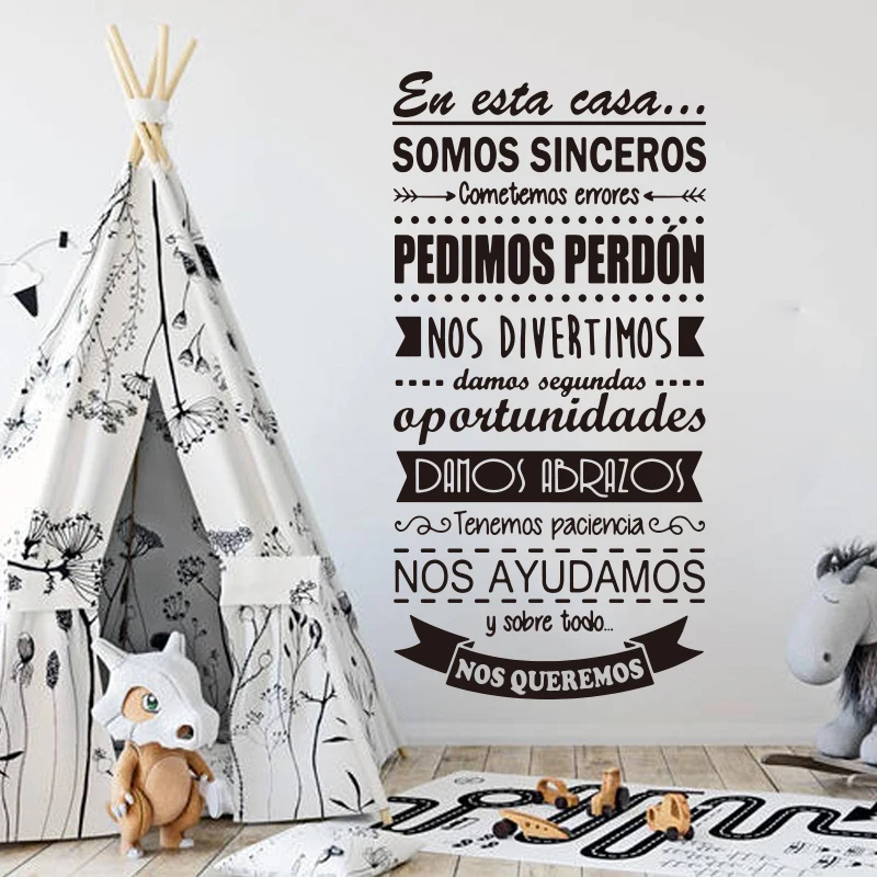 Baby Nursery Vinyl - Large Spanish In This House Rule
