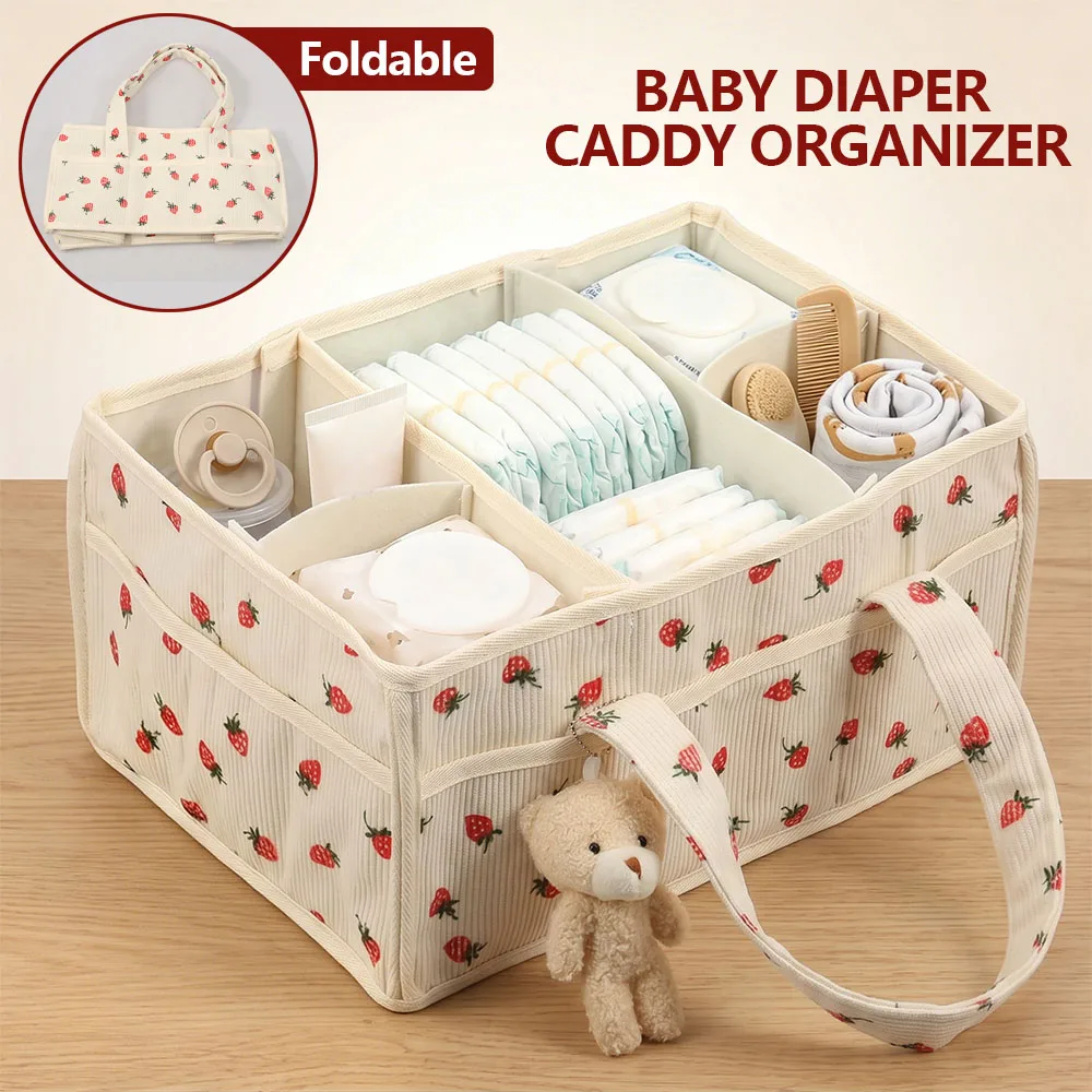 Baby Nursery Organiser - Baby Nappy Wipe Basket Organizer Portable