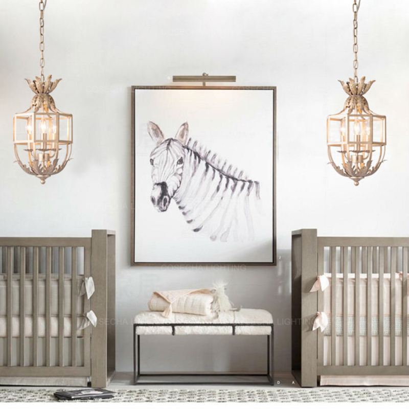 Retro Grey/gold Cage Chandelie - Baby Nursery Chandelier review and price