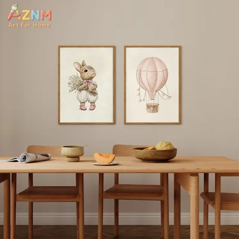 AZNM Boho Bunny Hot Air Balloo - Baby Nursery Vintage review and price