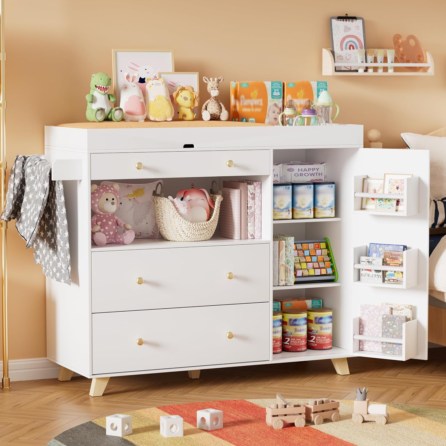 Baby Changing Table, Modern Di - Baby Nursery Shelves review and price