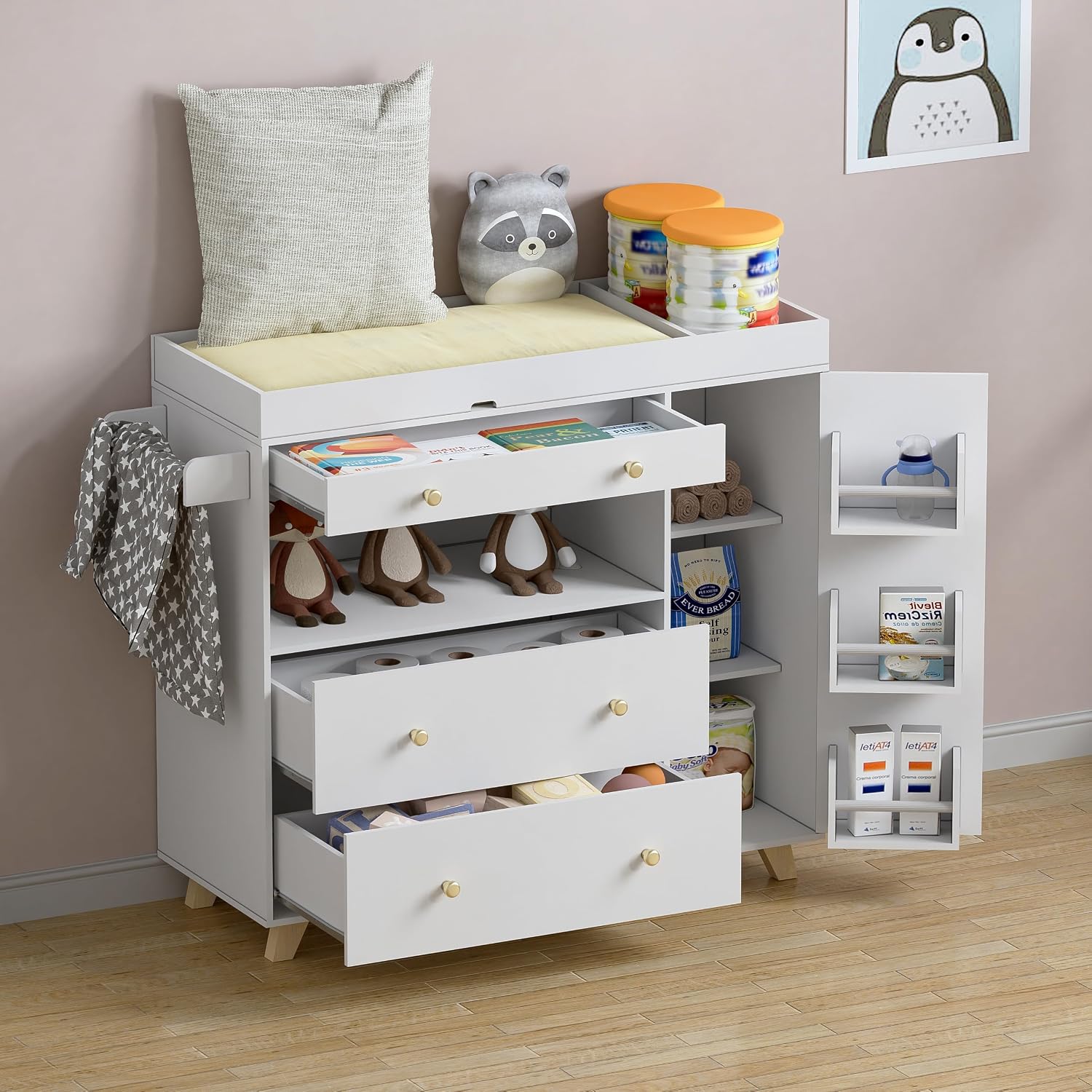 Baby Changing Table, Modern Di - Baby Nursery Shelves review and price