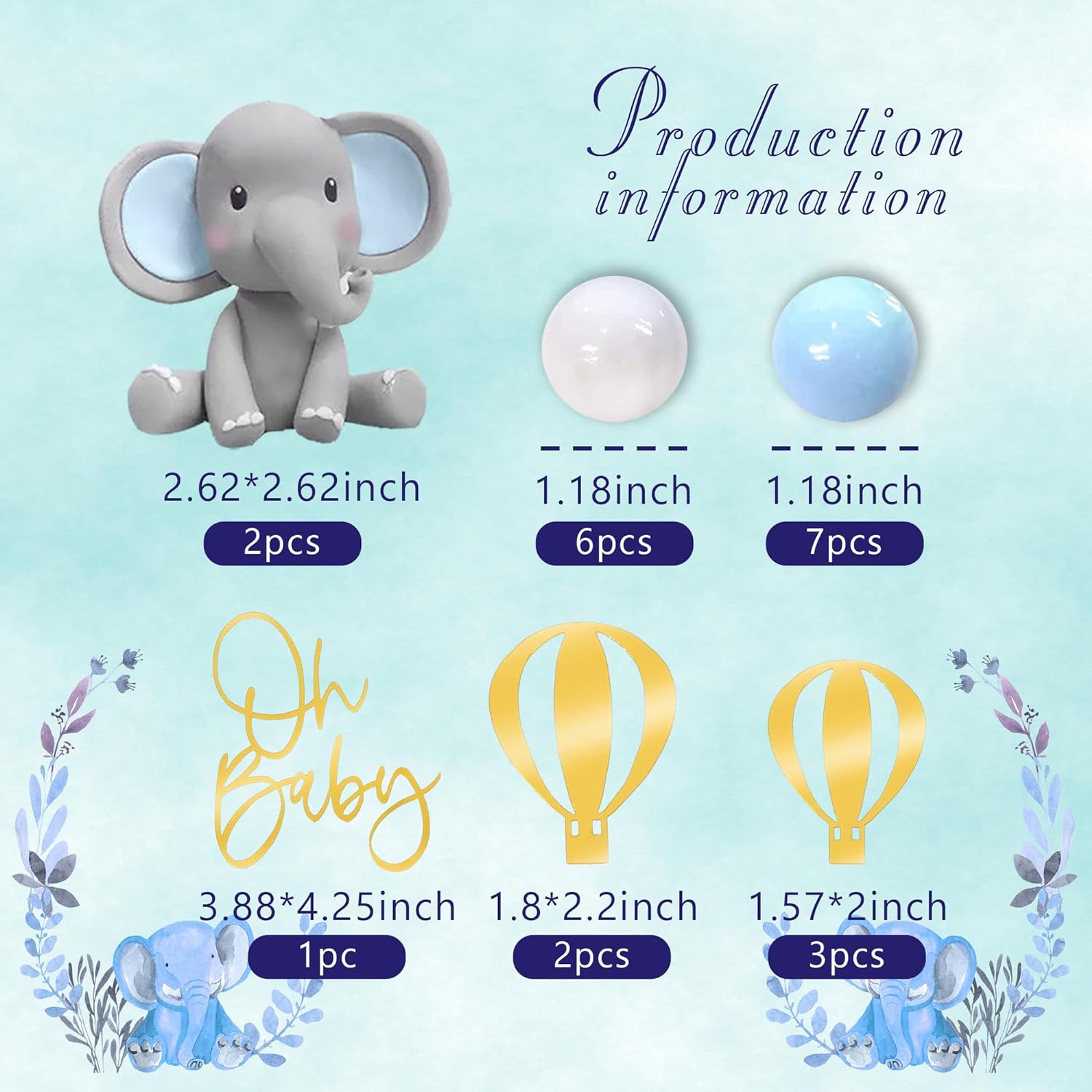Elephant Cake Decoration Baby  - Baby Nursery Hot Air Balloon review and price