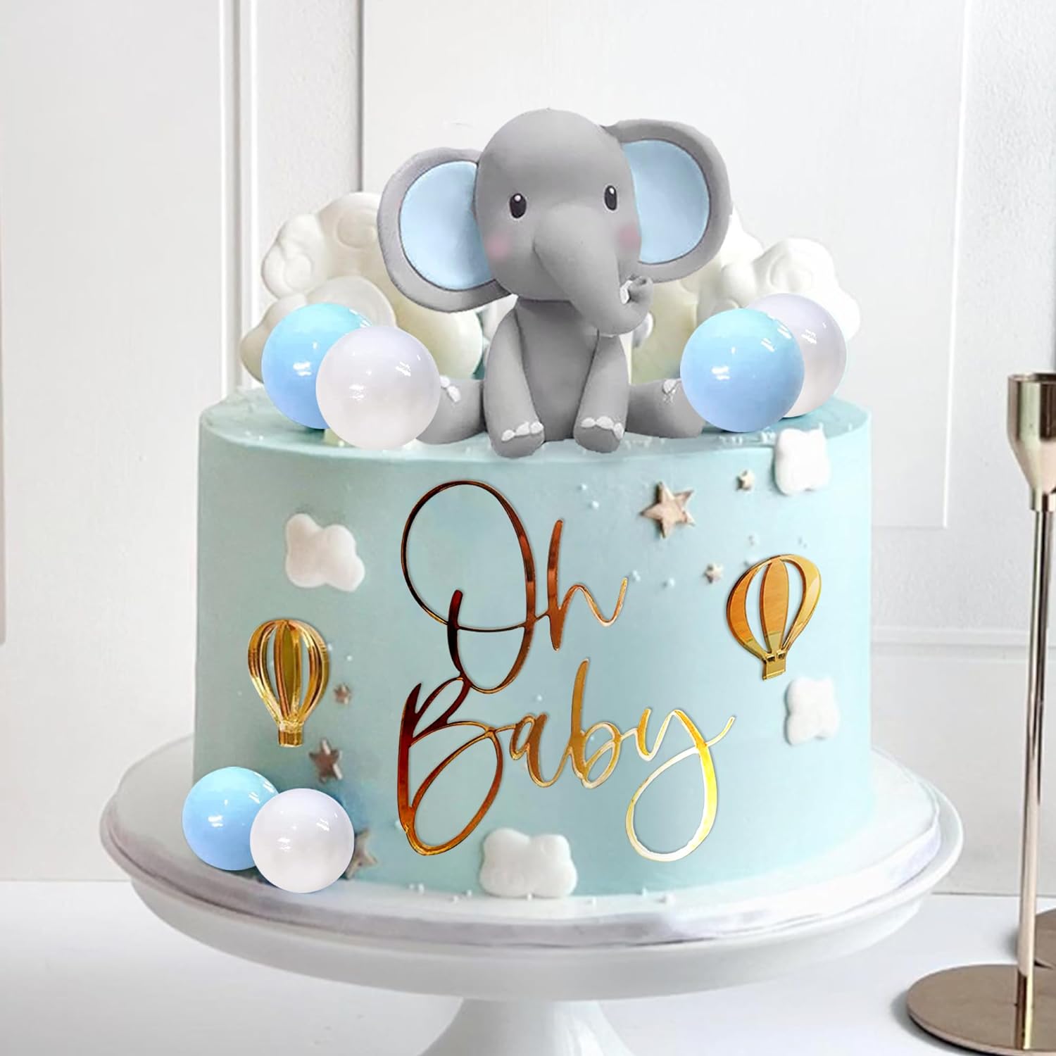 Elephant Cake Decoration Baby  - Baby Nursery Hot Air Balloon review and price