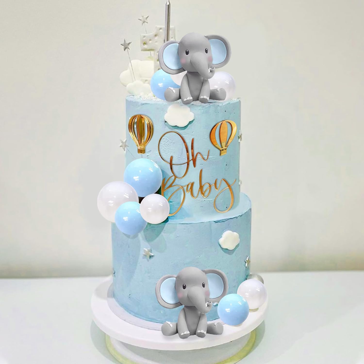 Elephant Cake Decoration Baby  - Baby Nursery Hot Air Balloon review and price