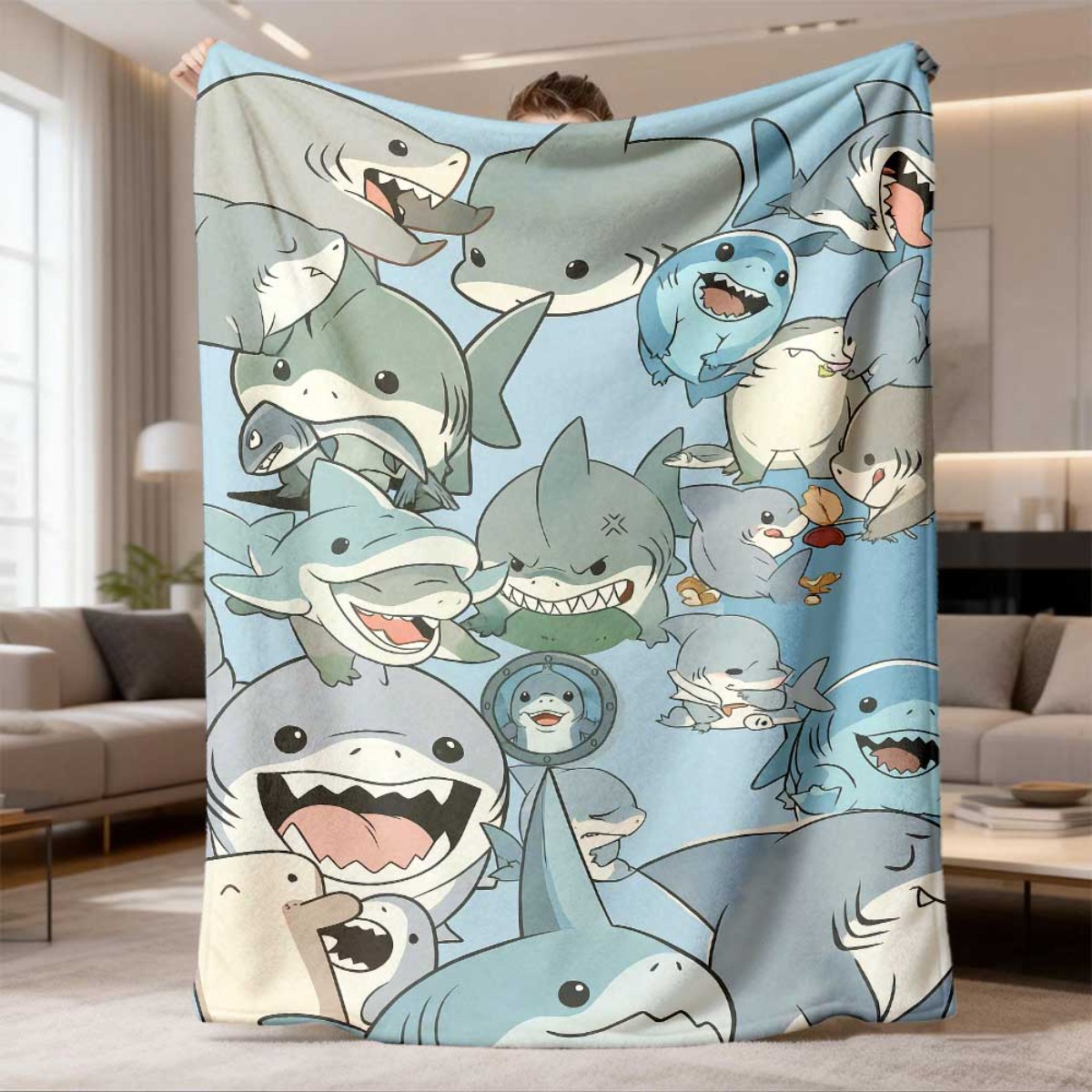 Large Cartoon Baby Sharks Flee - Baby Nursery Ocean review and price