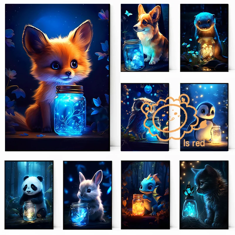 Cute Animals Poster fox Lumino - Baby Nursery Images review and price