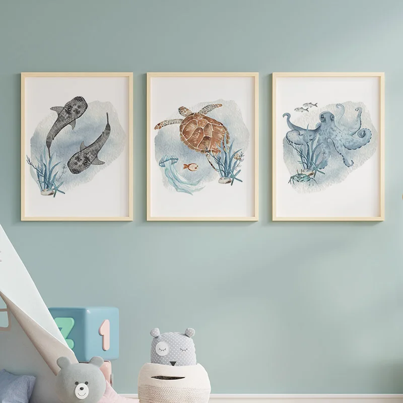 Posters And Prints Whale Fish  - Baby Nursery Images review and price