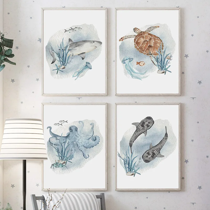 Posters And Prints Whale Fish  - Baby Nursery Images review and price