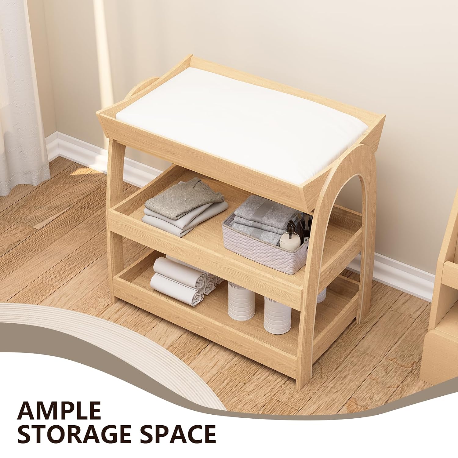 Baby Changing Table, Wood Diap - Baby Nursery Shelves review and price
