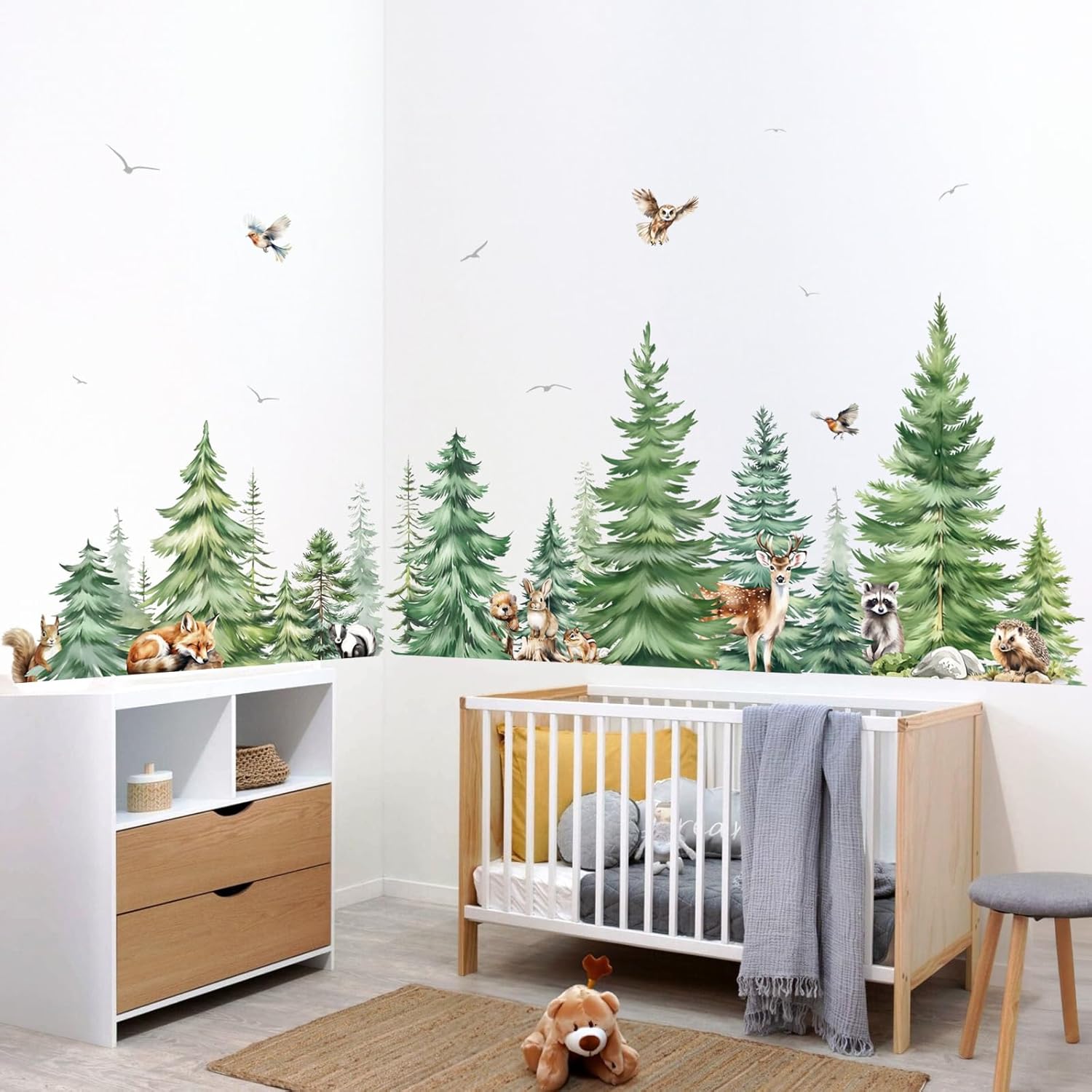 Large Watercolor Pine Tree Ani - Baby Nursery Vinyl review and price