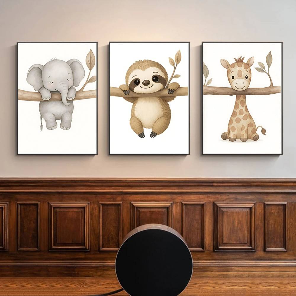 Neutral Boho Safari Baby Anima - Baby Nursery Wallpaper Neutral review and price