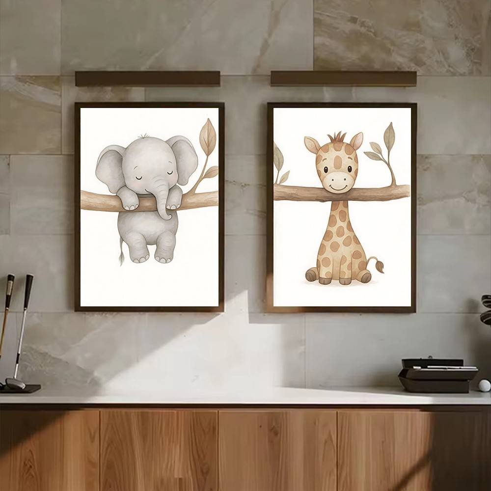Neutral Boho Safari Baby Anima - Baby Nursery Wallpaper Neutral review and price