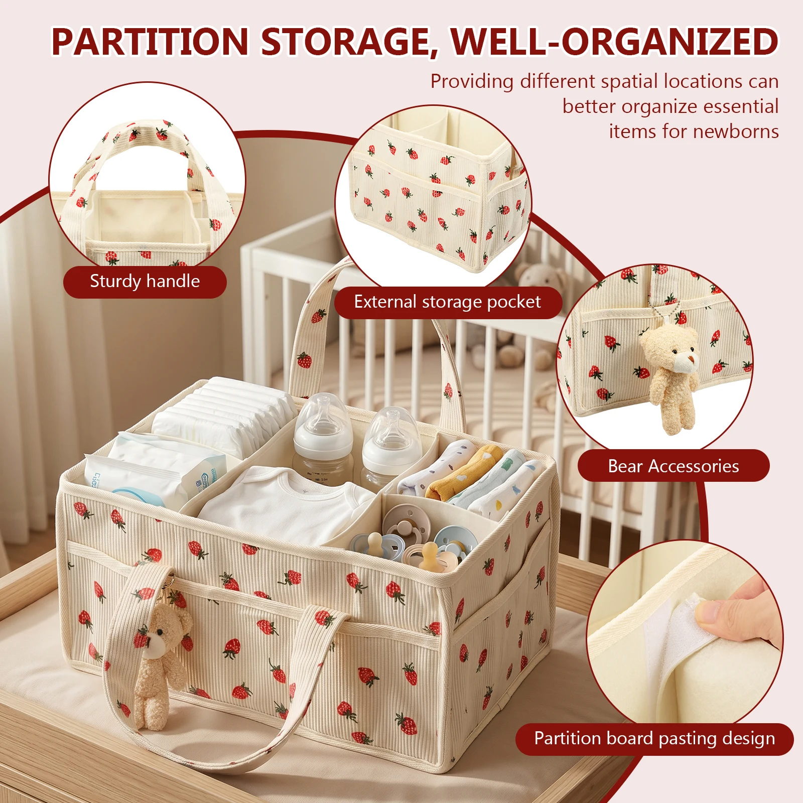 Baby Nappy Wipe Basket Organiz - Baby Nursery Organiser review and price