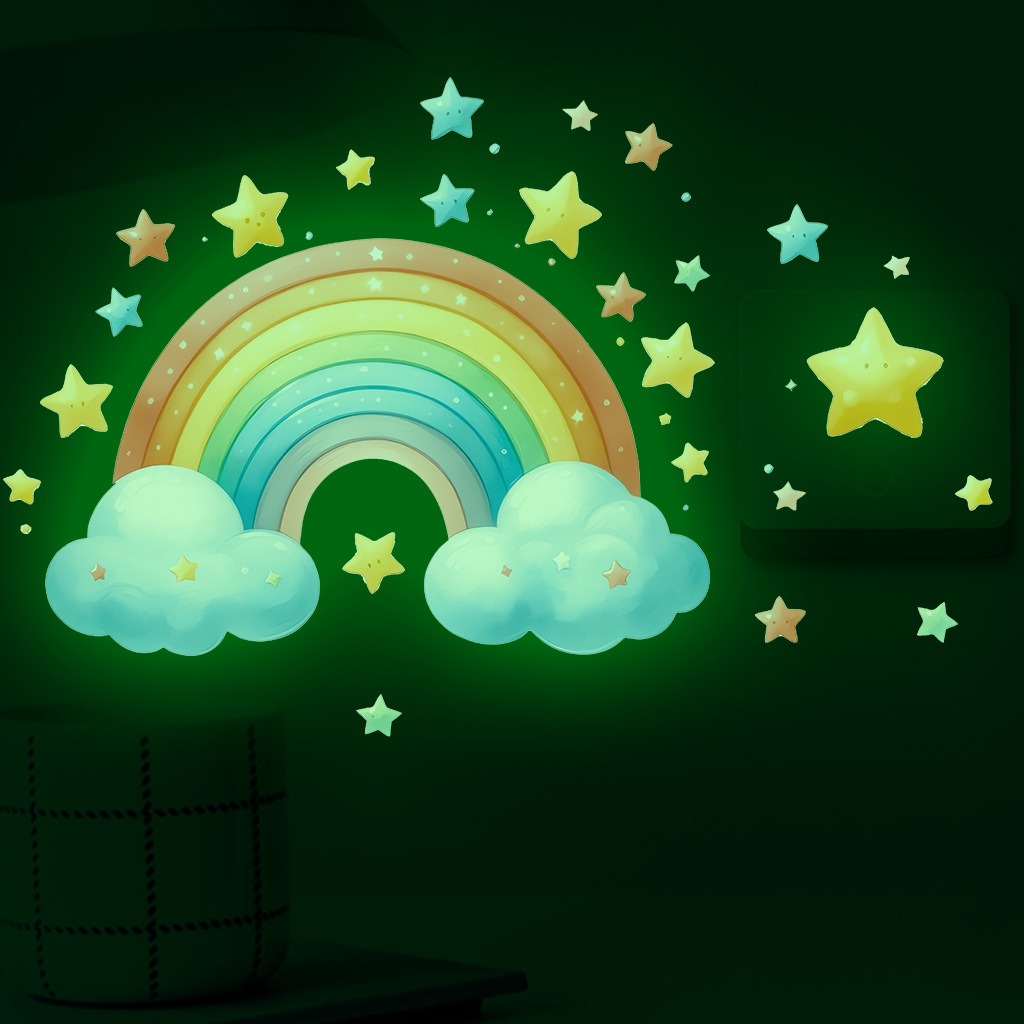 Cartoon Rainbow Luminous Wall  - Baby Nursery Diy review and price
