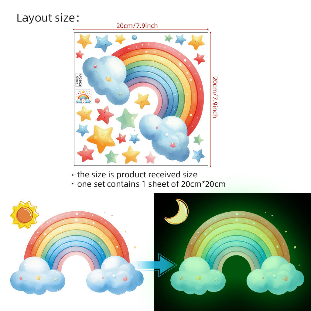 Cartoon Rainbow Luminous Wall  - Baby Nursery Diy review and price