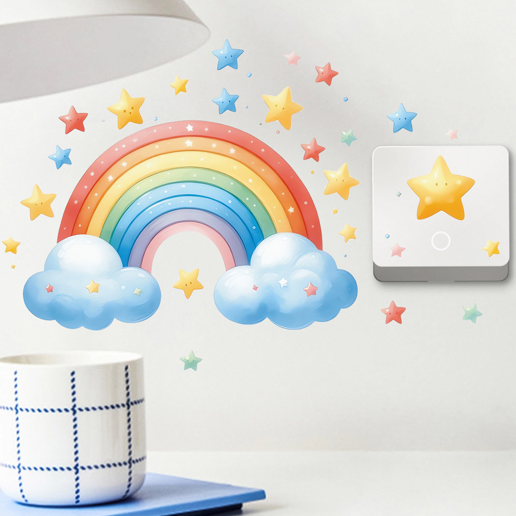 Cartoon Rainbow Luminous Wall  - Baby Nursery Diy review and price