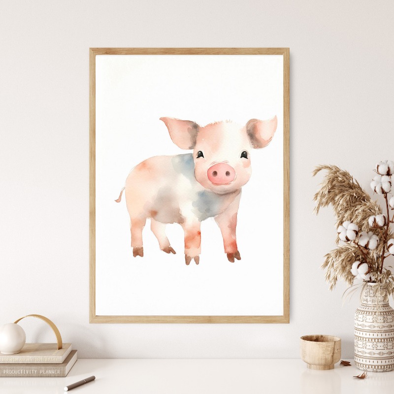 Watercolor Farm Animals Baby H - Baby Nursery Images review and price