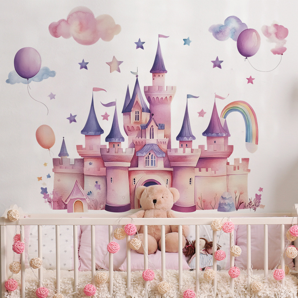 Pink Castle Wall Stickers Clou - Baby Nursery Vinyl review and price