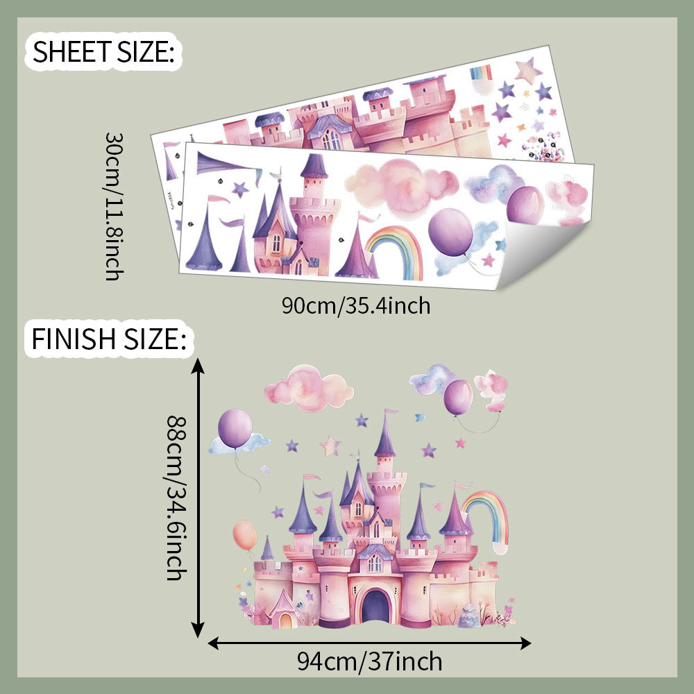 Pink Castle Wall Stickers Clou - Baby Nursery Vinyl review and price