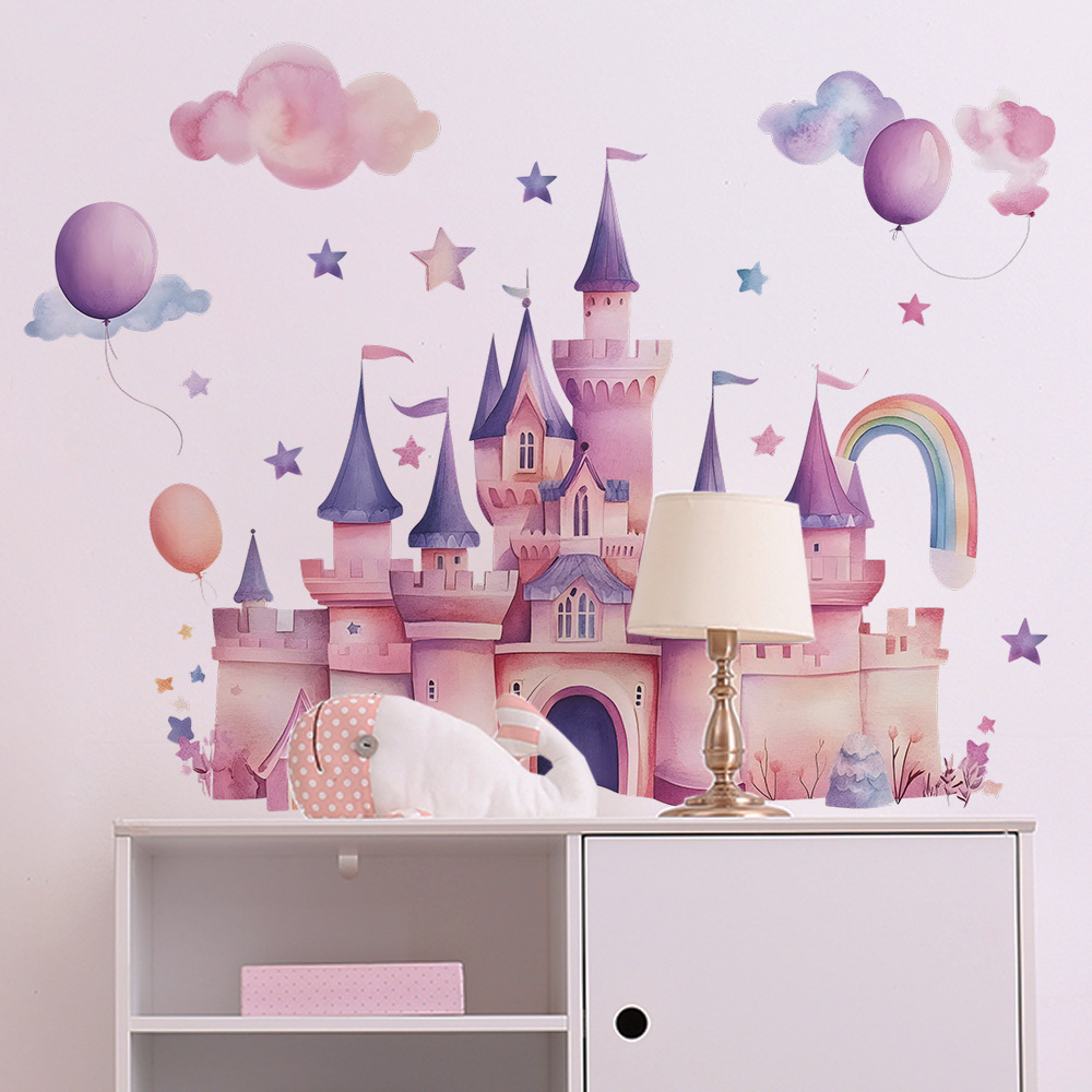 Pink Castle Wall Stickers Clou - Baby Nursery Vinyl review and price