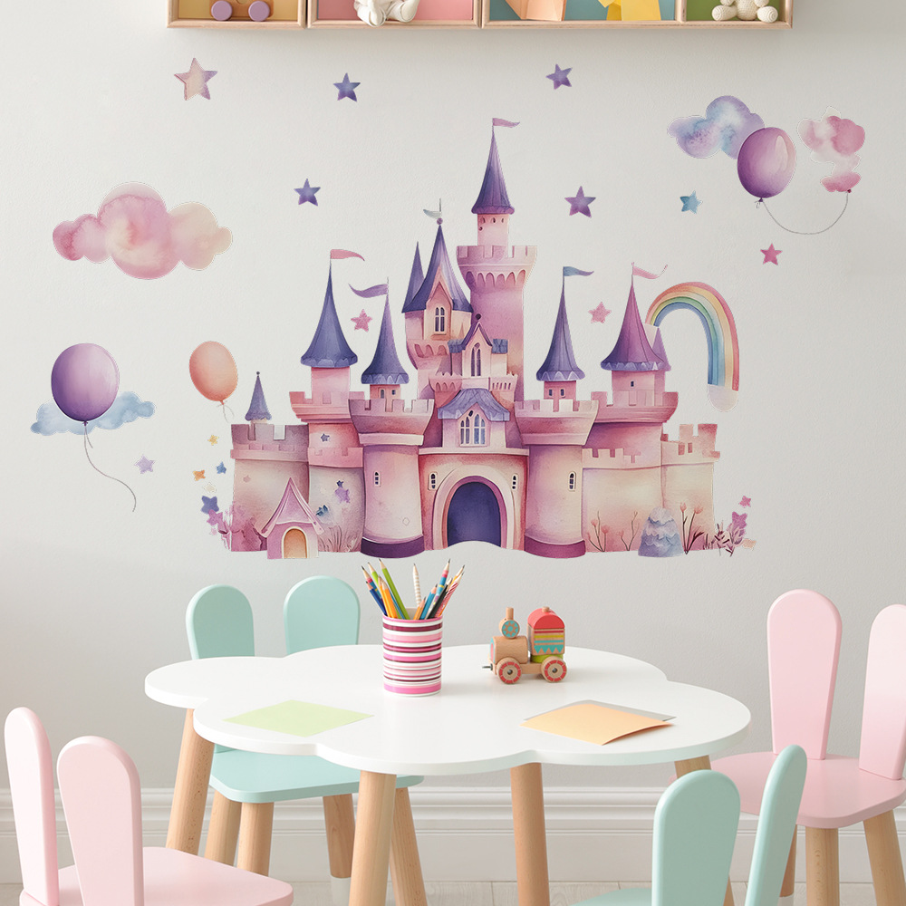 Pink Castle Wall Stickers Clou - Baby Nursery Vinyl review and price