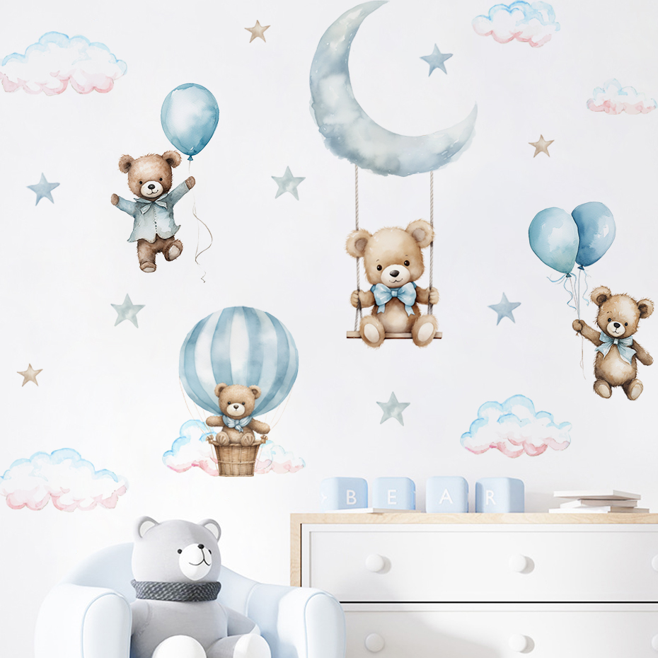 Watercolor Bear Hot Air Balloo - Baby Nursery Hot Air Balloon review and price