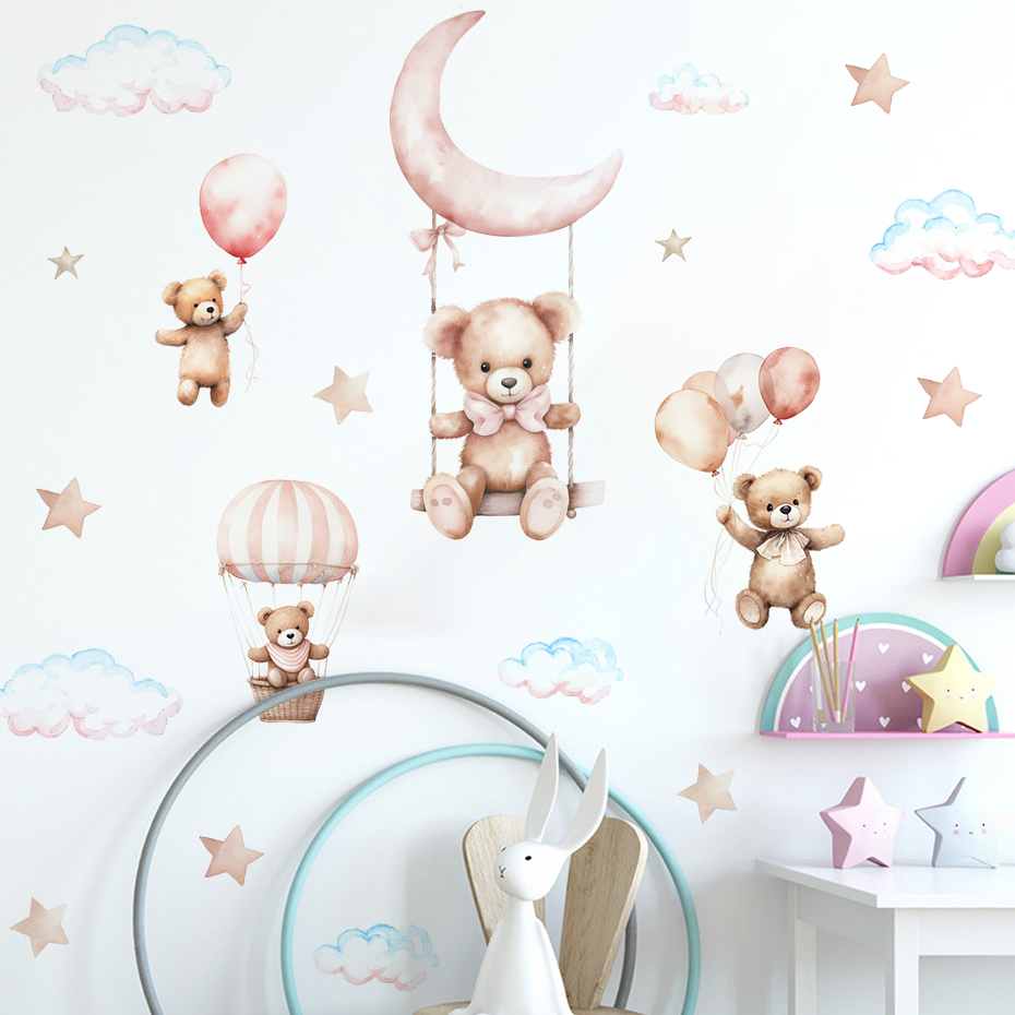 Watercolor Bear Hot Air Balloo - Baby Nursery Hot Air Balloon review and price