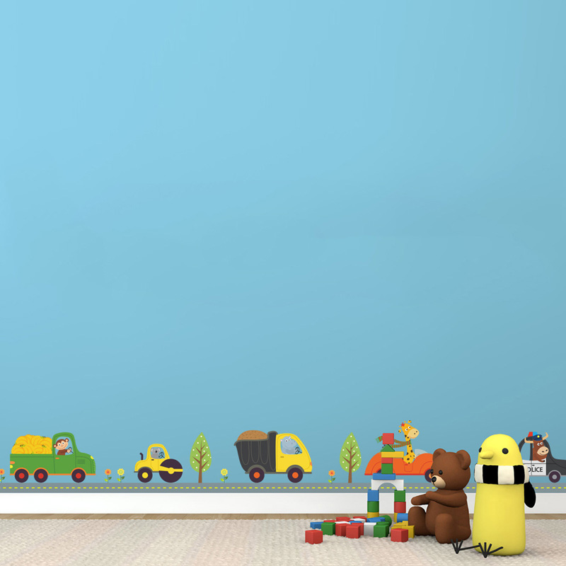 Cartoon Animals Car Wall Stick - Baby Nursery Vinyl review and price