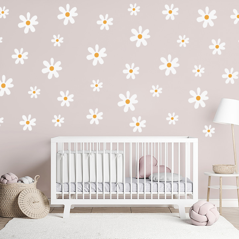 Boho Daisy Flowers Wall Sticke - Baby Nursery Diy review and price