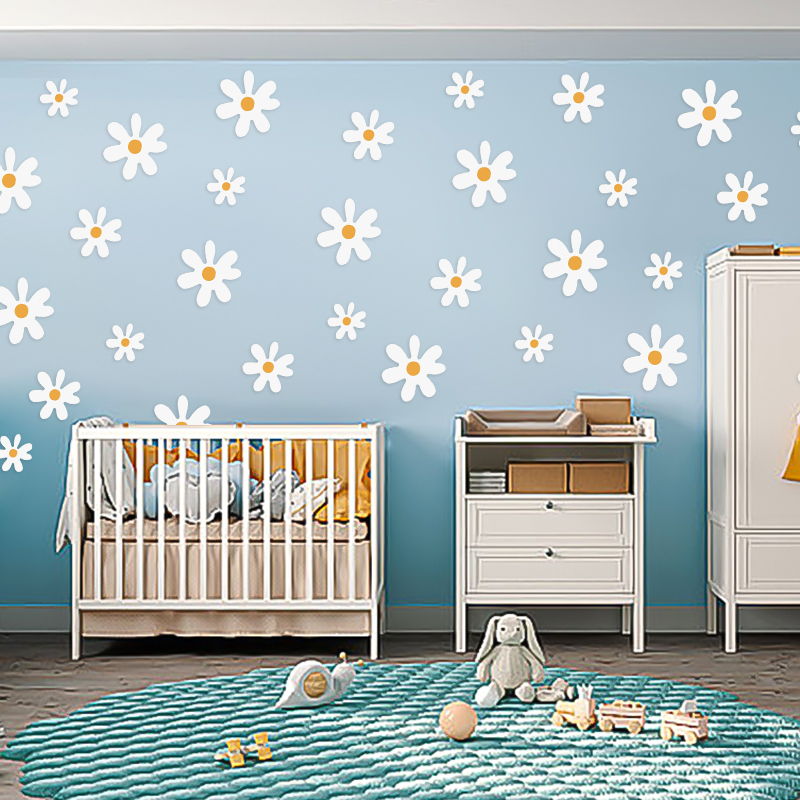 Boho Daisy Flowers Wall Sticke - Baby Nursery Diy review and price