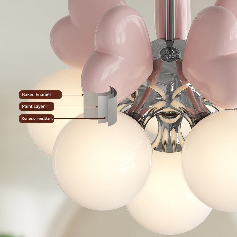 2026 Pink Heart Bubble Ball De - Baby Nursery Chandelier review and price