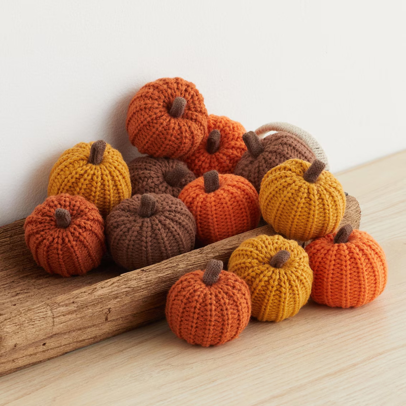 Knit Pumpkin Garland for Mante - Baby Nursery Bookcase review and price