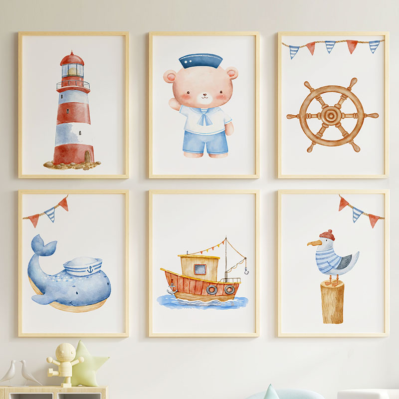 Bear Whale Sailboat Lighthouse - Baby Nursery Modern review and price