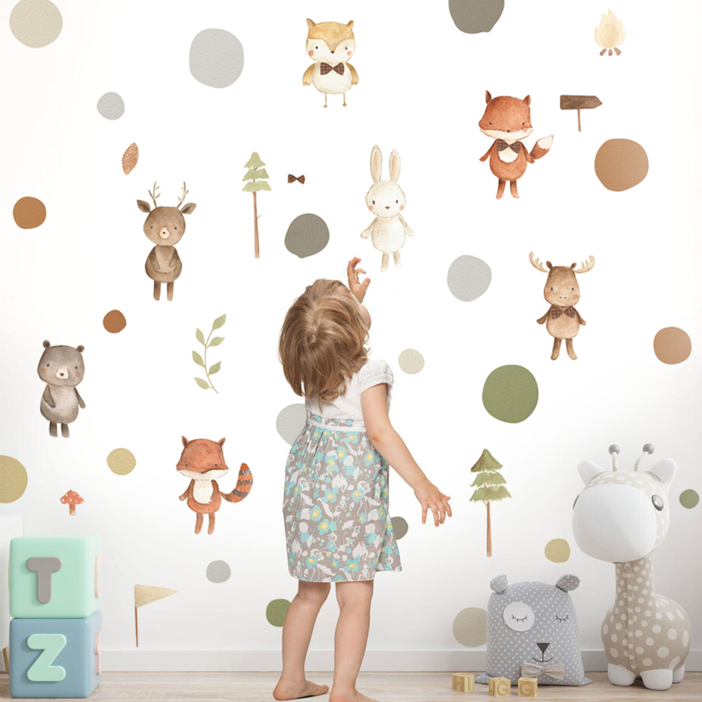 Cartoon Cute Fox Rabbit Animal - Baby Nursery Modern review and price