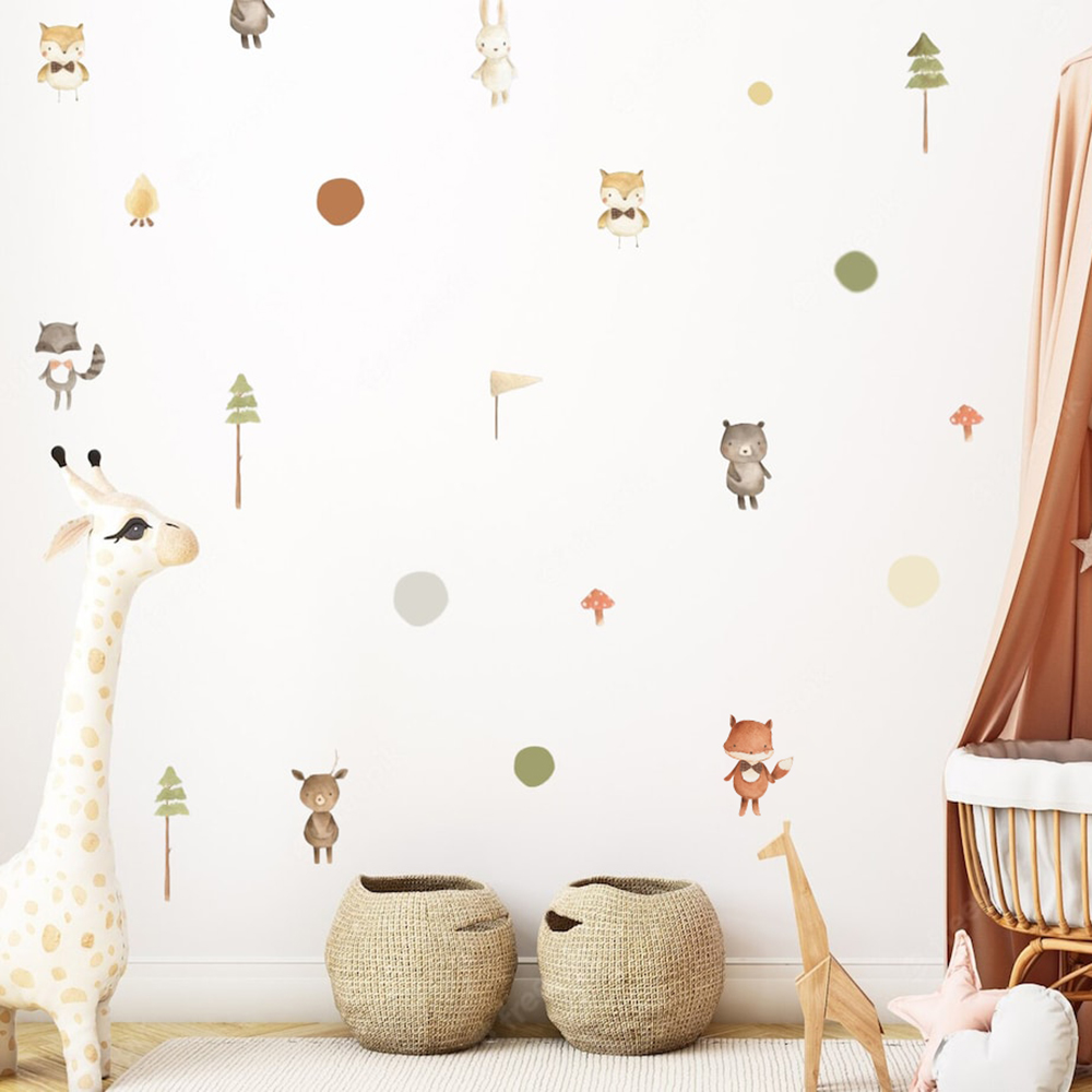 Cartoon Cute Fox Rabbit Animal - Baby Nursery Modern review and price