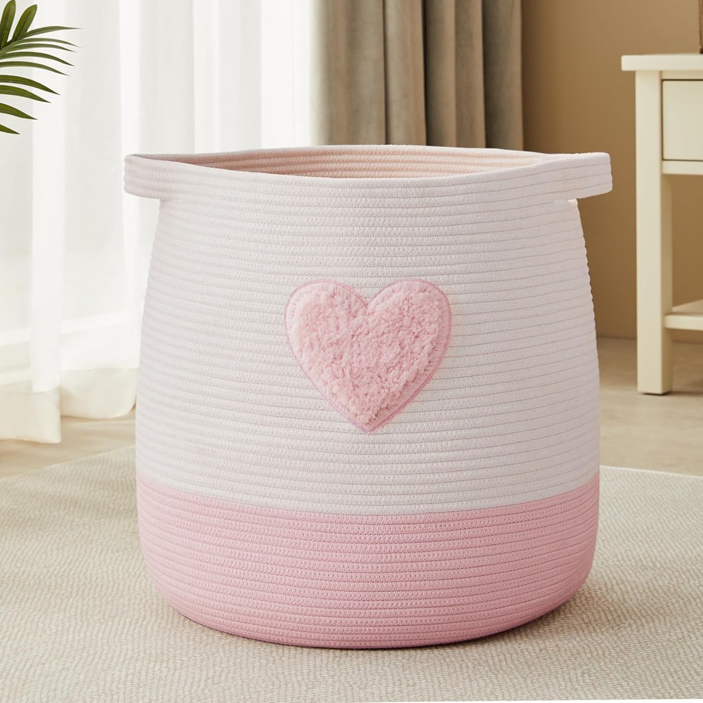Pink Laundry Basket Hamper for - Baby Nursery Modern review and price