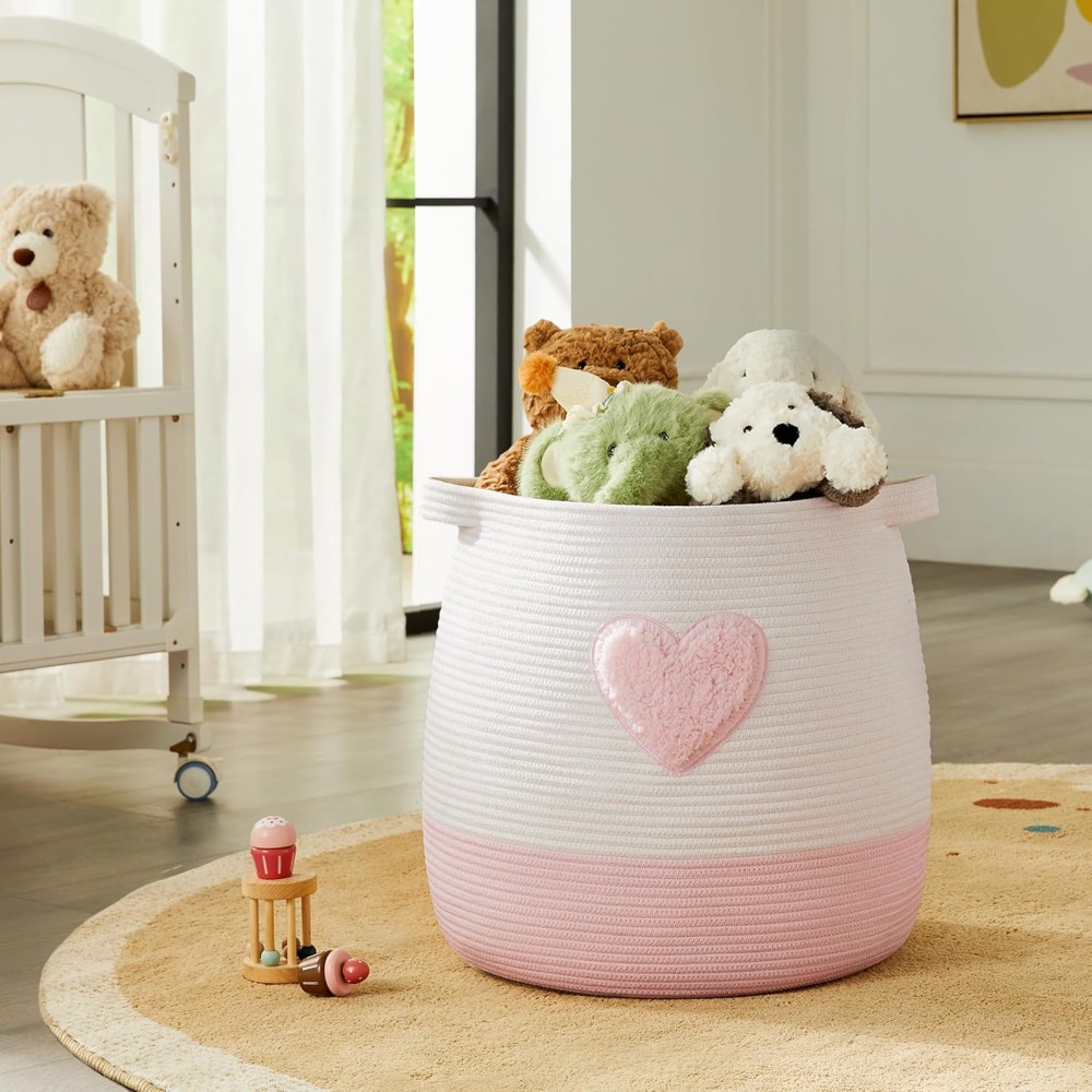 Pink Laundry Basket Hamper for - Baby Nursery Modern review and price