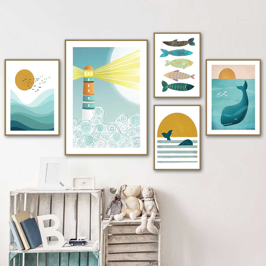 Blue Ocean Sun Fish Whale Ligh - Baby Nursery Ocean review and price