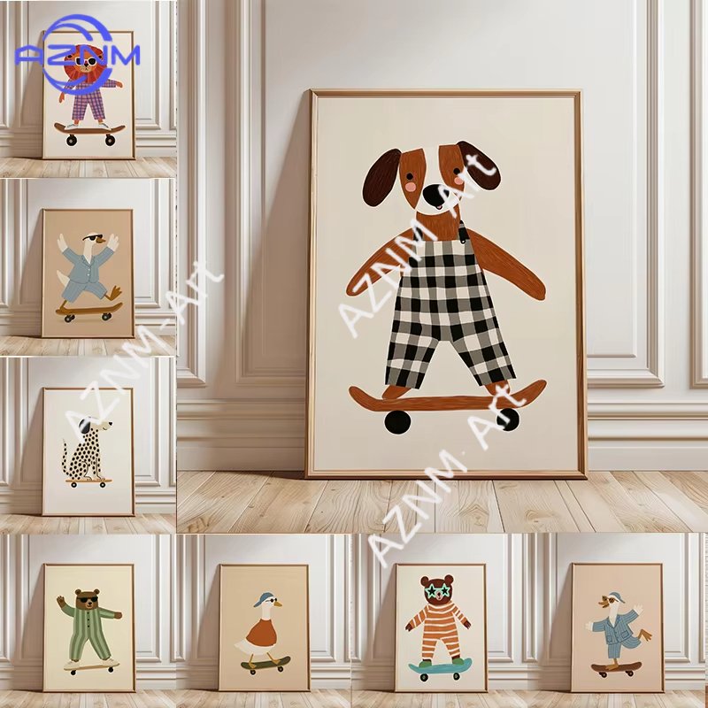 1PC Funny Animal Skateboarding - Baby Nursery Ornaments review and price