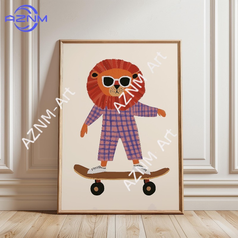 1PC Funny Animal Skateboarding - Baby Nursery Ornaments review and price