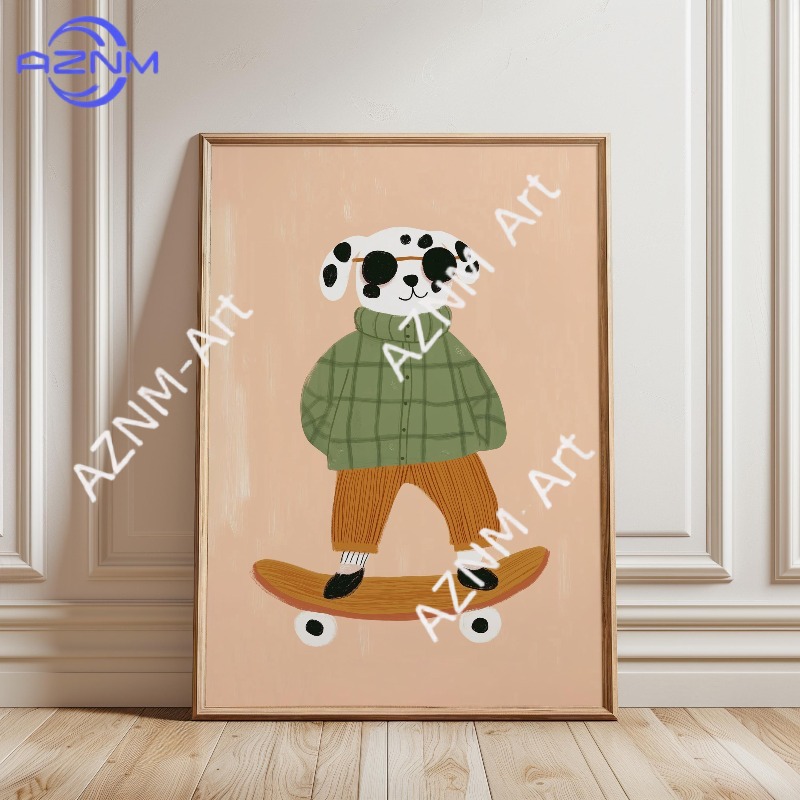 1PC Funny Animal Skateboarding - Baby Nursery Ornaments review and price