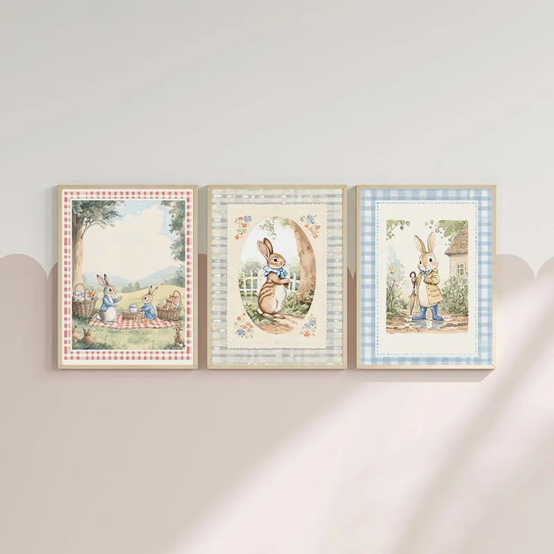 Vintage Boho Blue Plaid Rabbit - Baby Nursery Vintage review and price