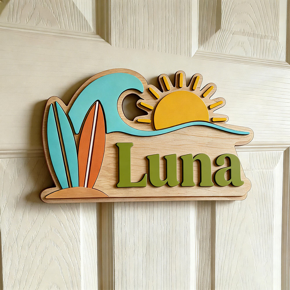 Custom Beach Wave Surfboard Su - Baby Nursery Ocean review and price
