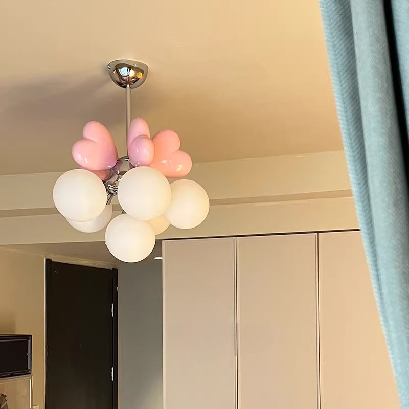 Pink Heart Bubble Ball Decor L - Baby Nursery Chandelier review and price