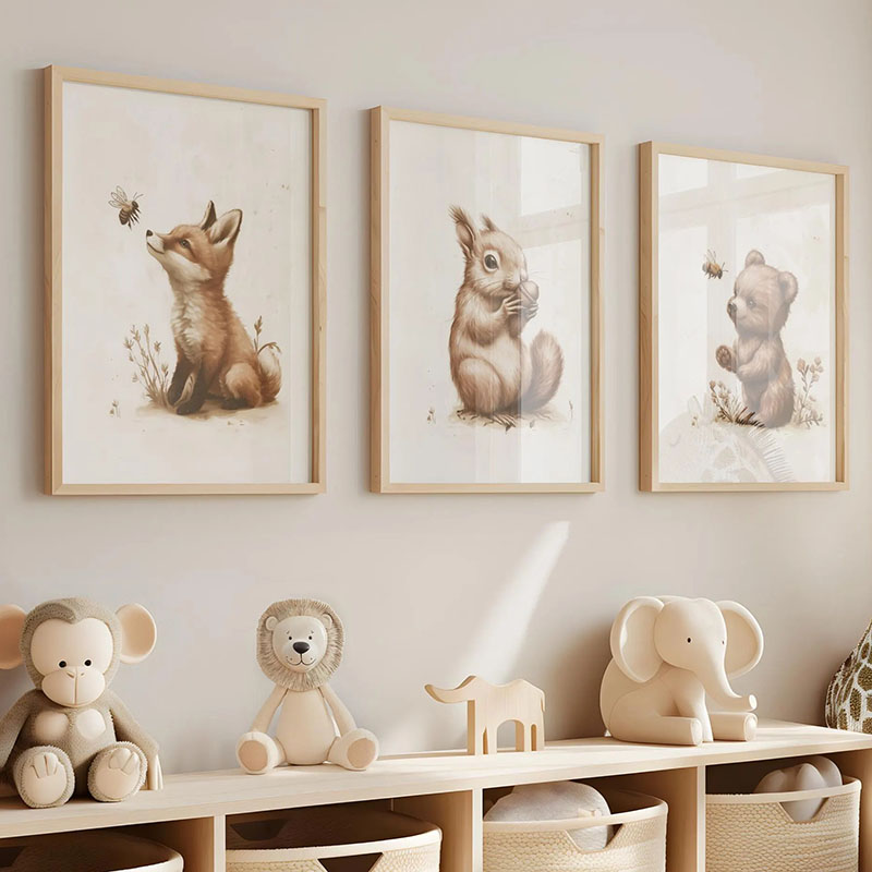 Bear Rabbit Fox Deer Squirrel  - Baby Nursery Modern review and price