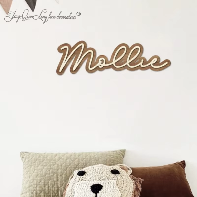 Custom Wooden Name Sign for Nu - Baby Nursery Modern review and price